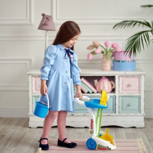 Little girl cleaning