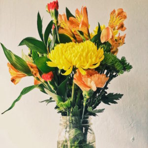 Flowers in mason jar